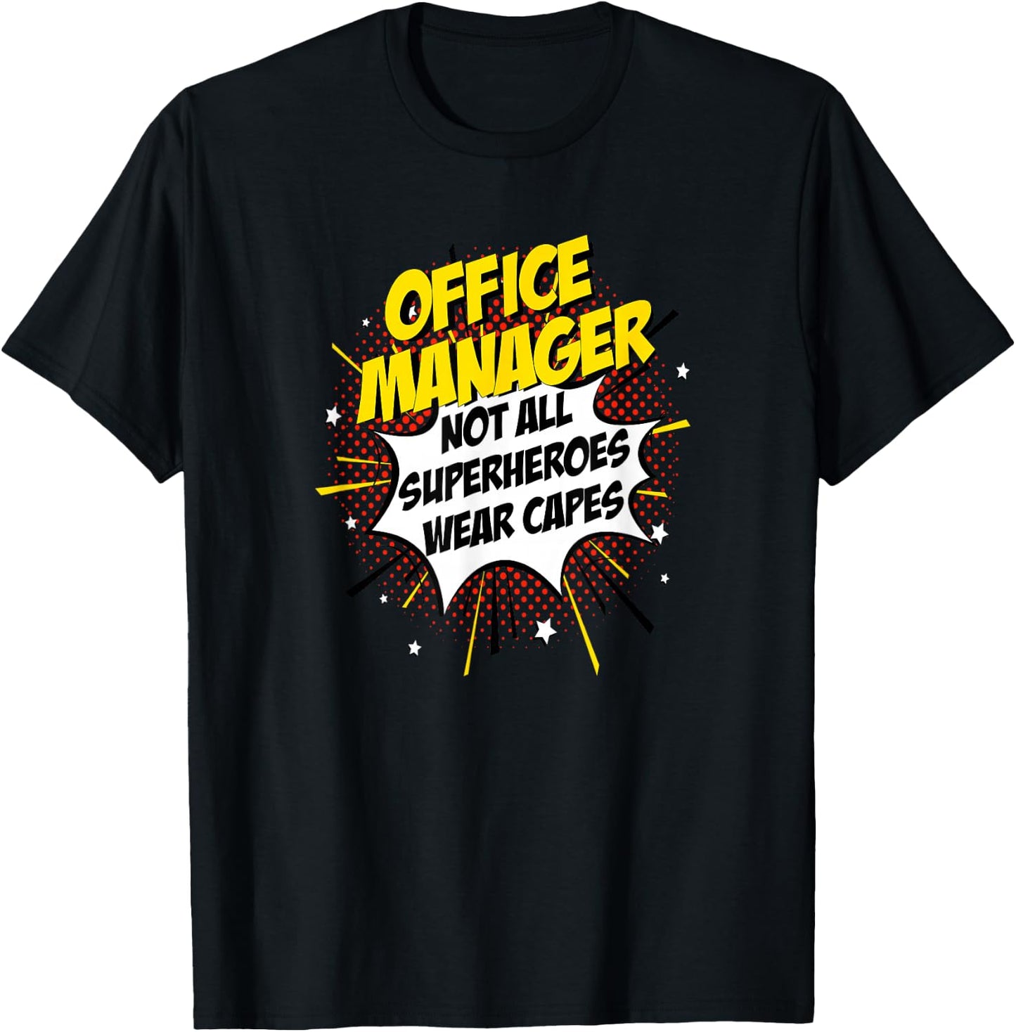 Office Manager Superhero Shirt Superpower Comic Gift T-Shirt - T-Shirt | Black