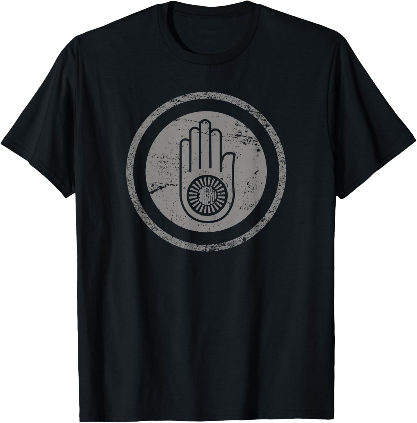 Distressed Vintage Jainism Shirt, Ahimsa T-Shirt - T-Shirt | Black