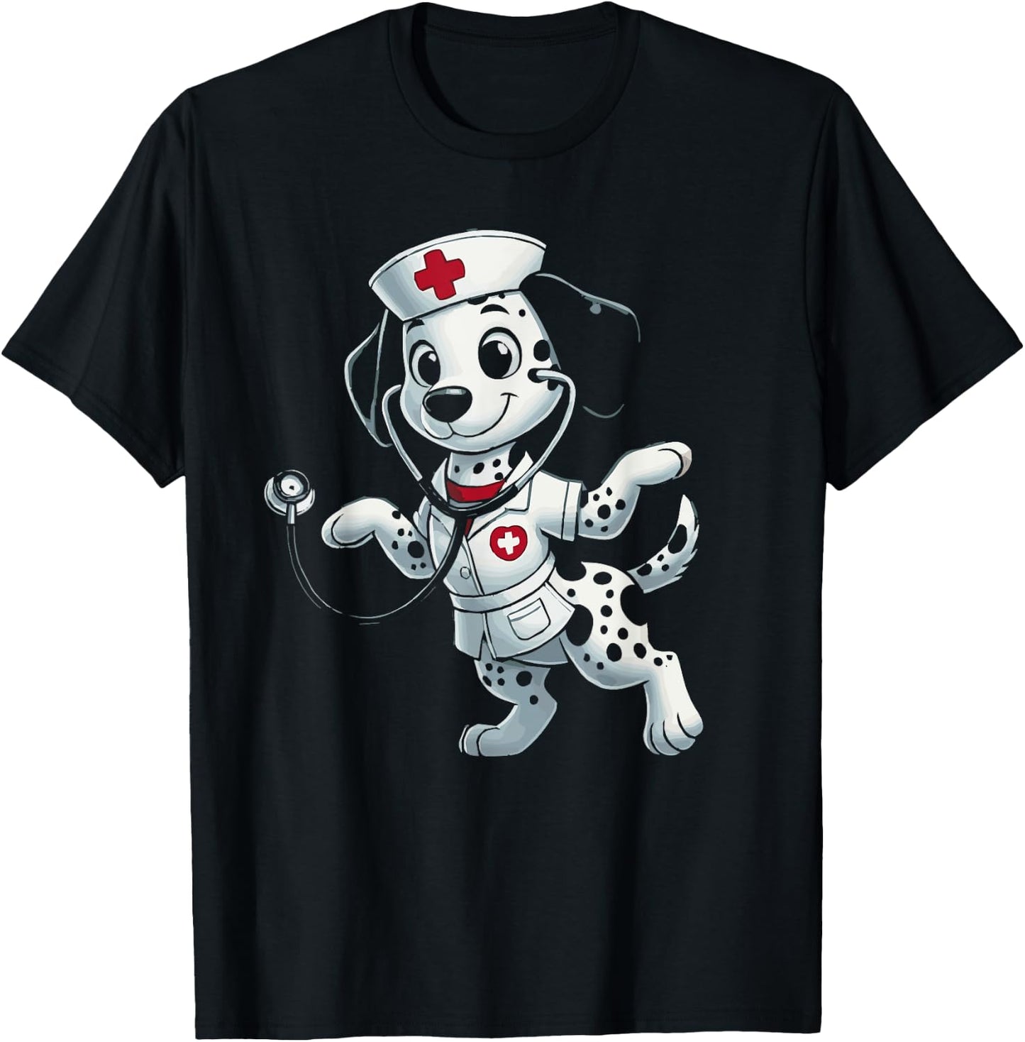 Dalmatian Nurse Dalmatians Dally Dog Dal T-Shirt - T-Shirt | Black