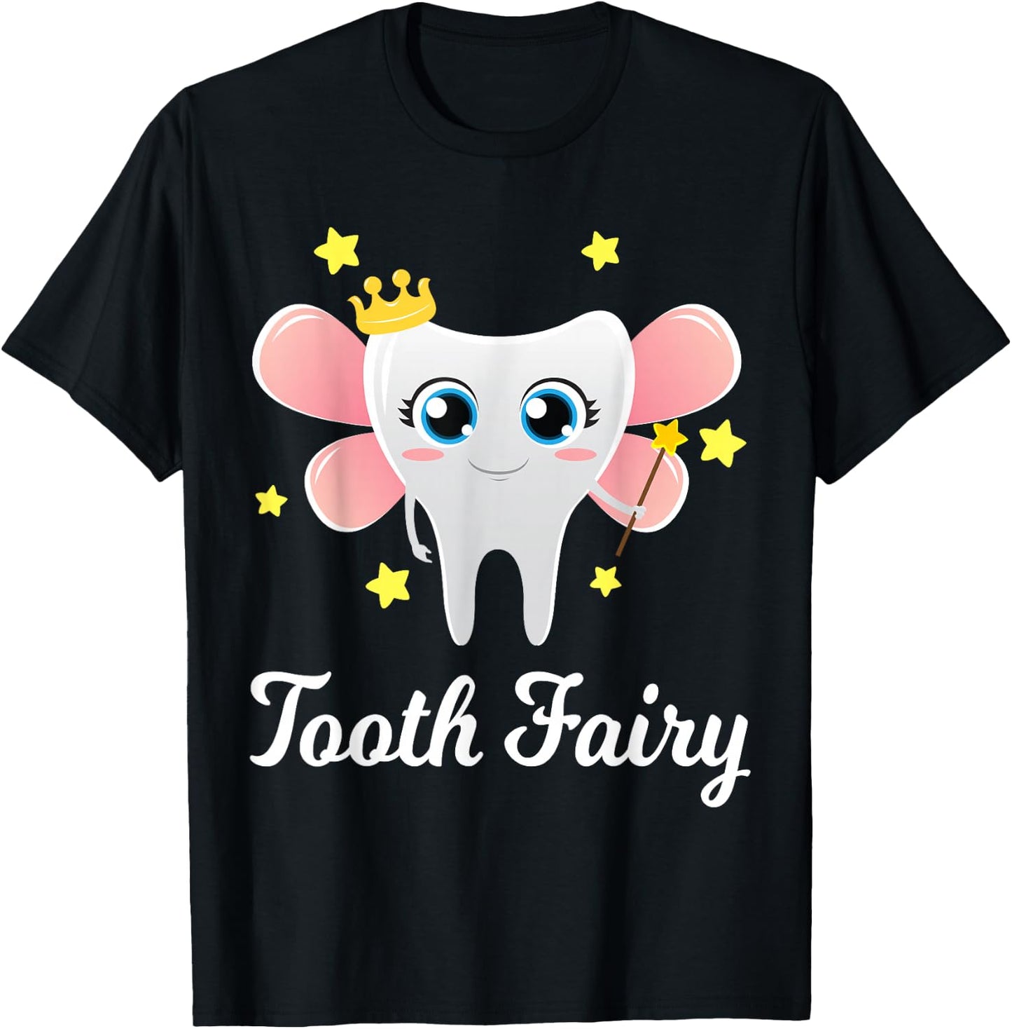 Tooth Fairy Shirt Funny Halloween Costume Gift Dentist Girl T-Shirt - T-Shirt | Black