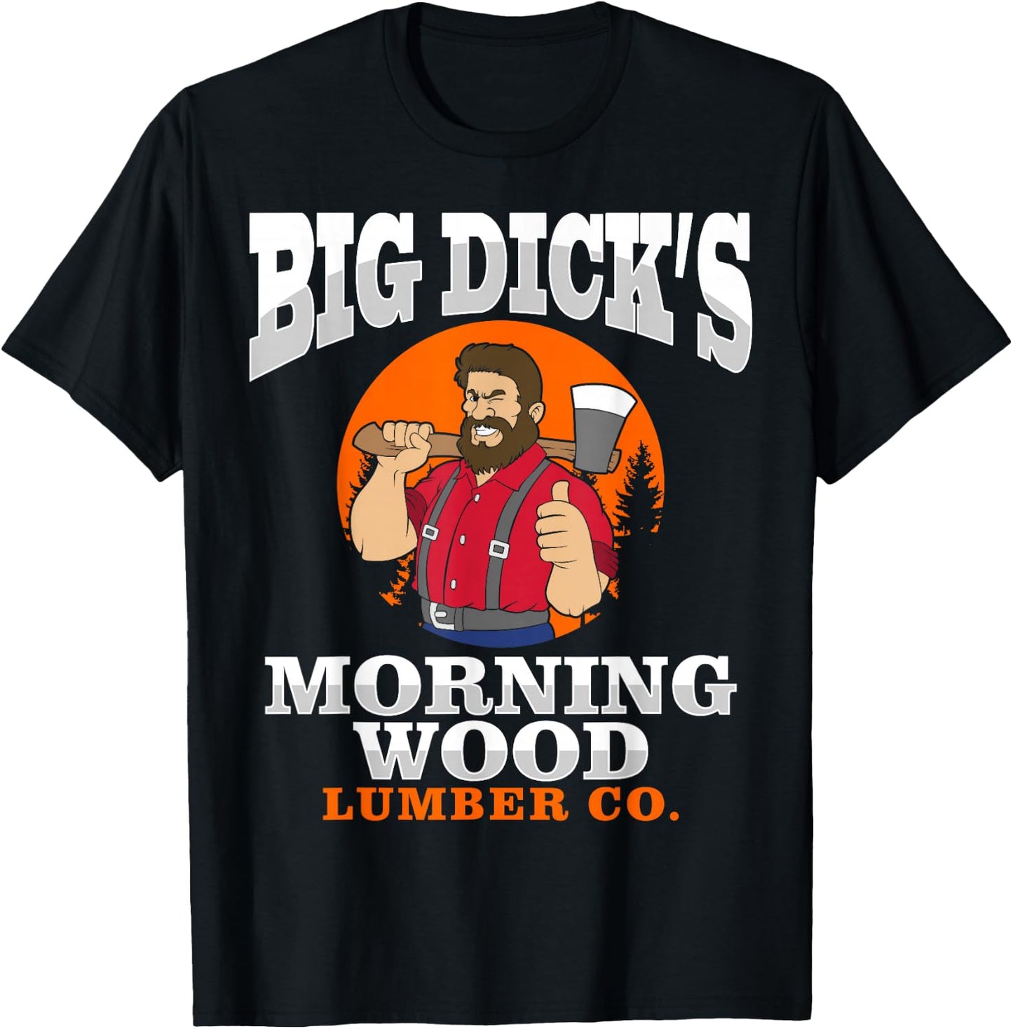 Morning Wood Lumber Co Lumberjack Carpenter Woodworker Gift T-Shirt - T-Shirt | Black