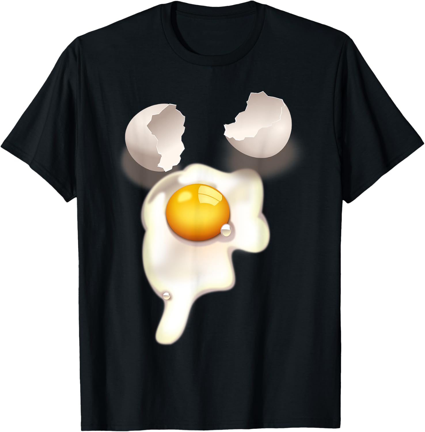 Graphic No Words Cracked Fried Egg T-Shirt - T-Shirt | Black