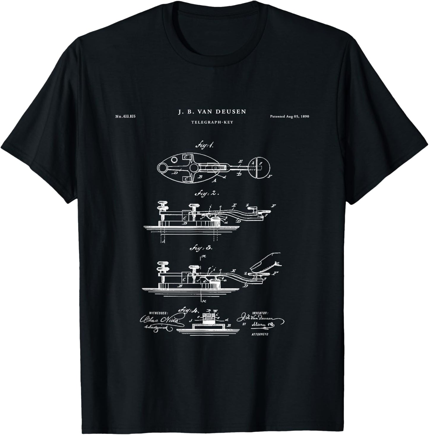 Telegraph Key Patent - radio T-Shirt - T-Shirt | Black
