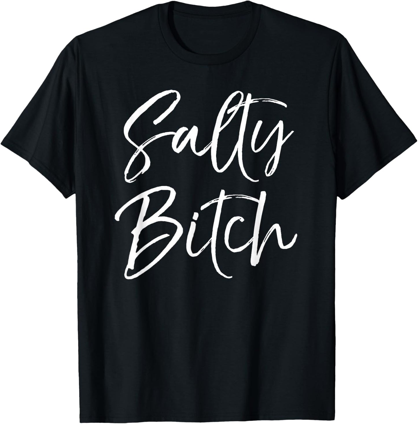 Funny Beach Vacation Pun Gift Ladies Salty Bitch T-Shirt - T-Shirt | Black