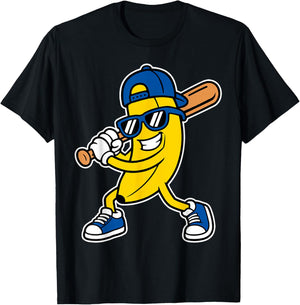 Banana Funny Cartoon Kids Youth Boys Girls T-Shirt - T-Shirt | Black
