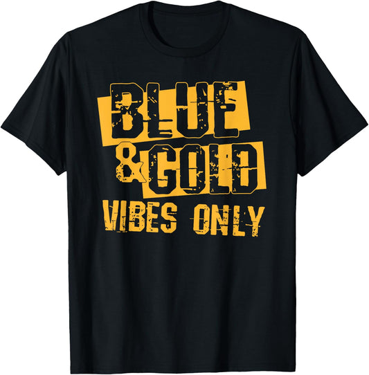 Blue and Gold Spirit Wear for High School Football T-Shirt - T-Shirt | Black