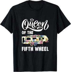 Queen Of The Fifth Wheel Funny Parking Camper Women Shirt T-Shirt - T-Shirt | Black