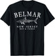 Belmar New Jersey Shark Retro White Art Fishing T-Shirt - T-Shirt | Black