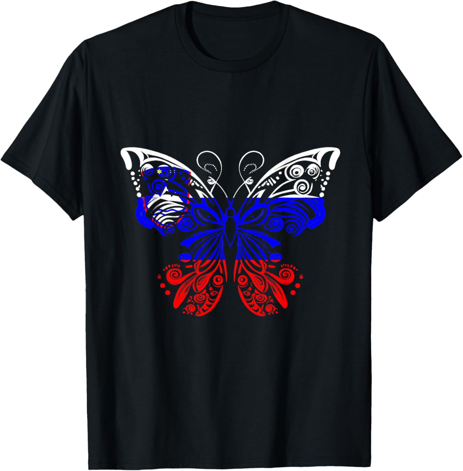 Slovenian Pride Slovenian Roots Butterfly Slovenia Flag T-Shirt - T-Shirt | Black