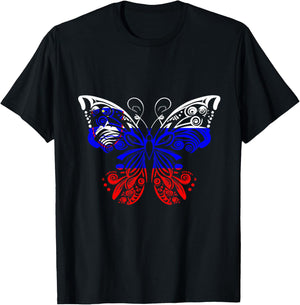 Slovenian Pride Slovenian Roots Butterfly Slovenia Flag T-Shirt - T-Shirt | Black