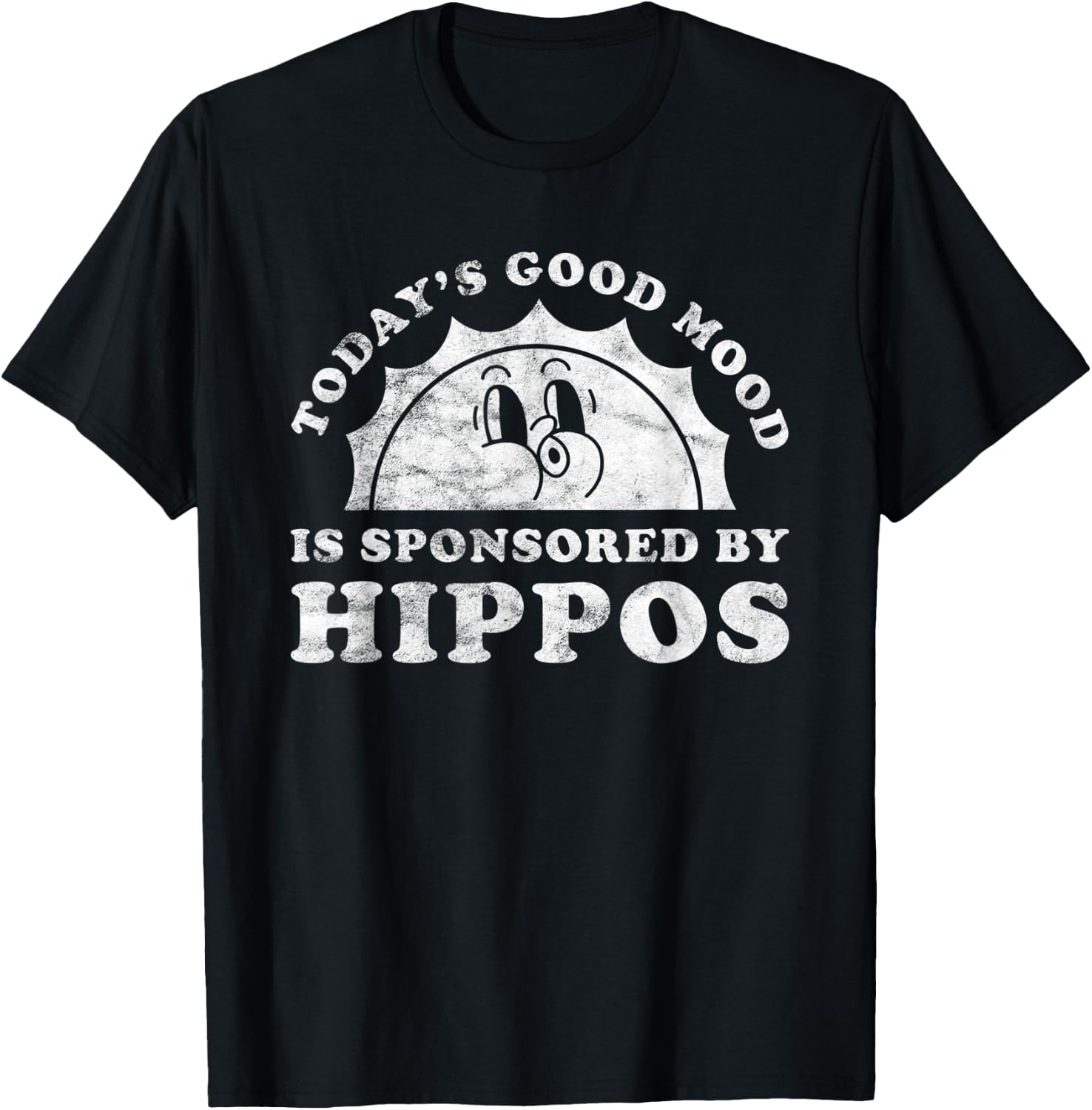 Funny Cute Retro Vintage Hippos or Hippo T-Shirt - T-Shirt | Black