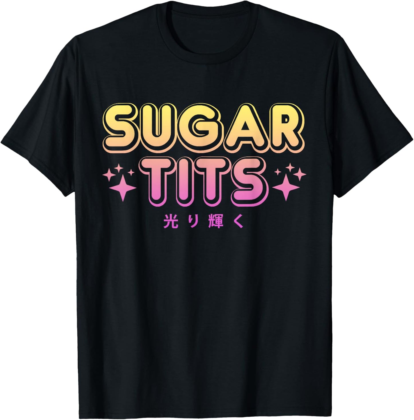 Pastel Goth Kawaii T Shirt - Sugar Tits Sarcastic Gift T-Shirt - T-Shirt | Black