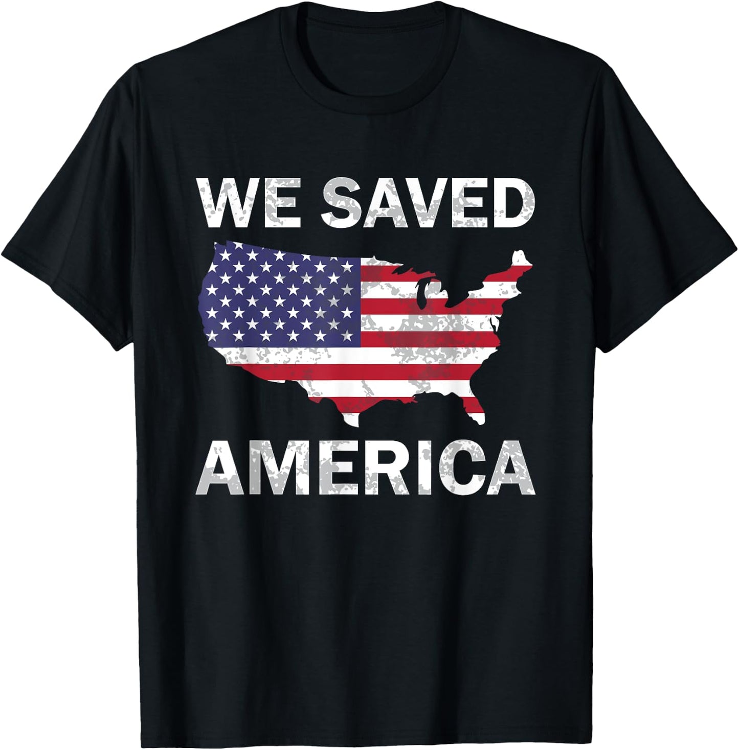 We Saved America, United states of america flat map men T-Shirt - T-Shirt | Black