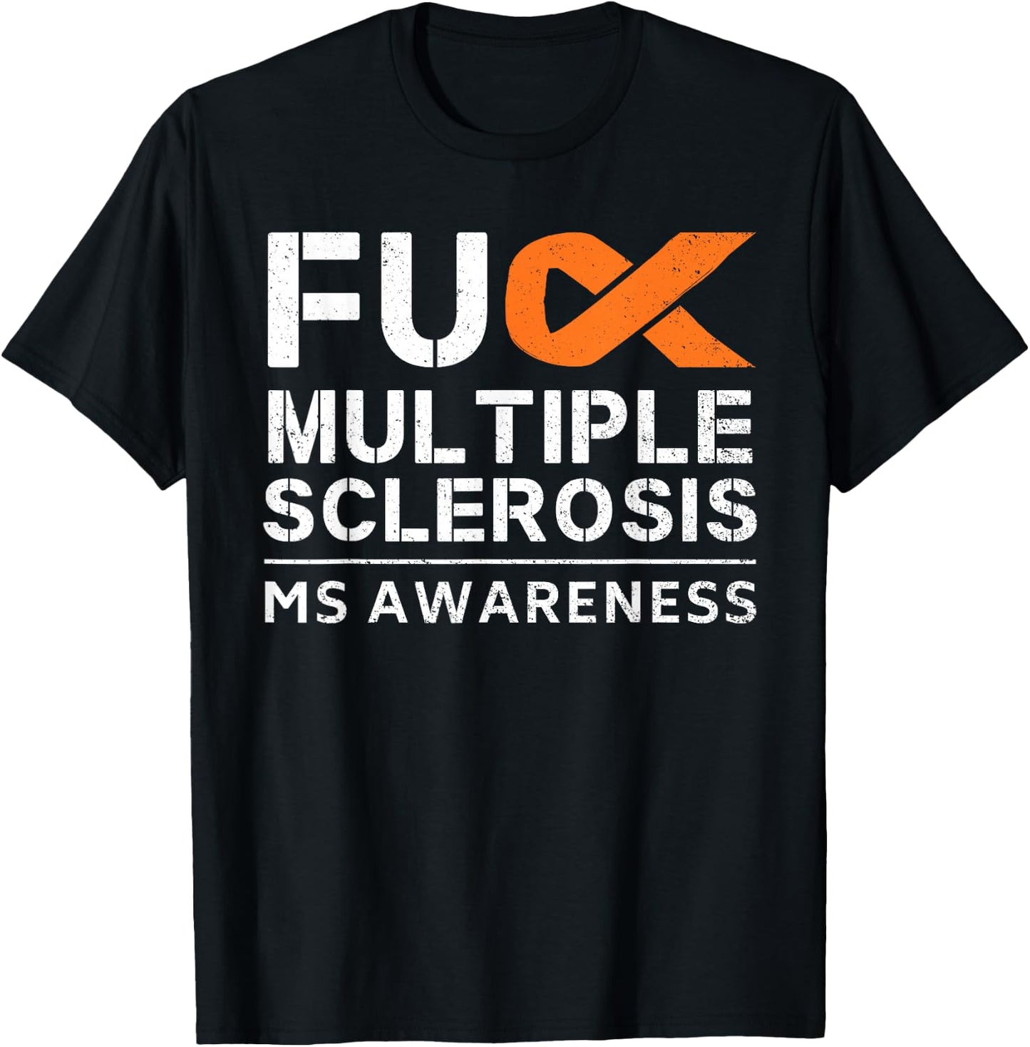 Fuck Multiple Sclerosis MS Awareness Support Ribbon T-Shirt - T-Shirt | Black