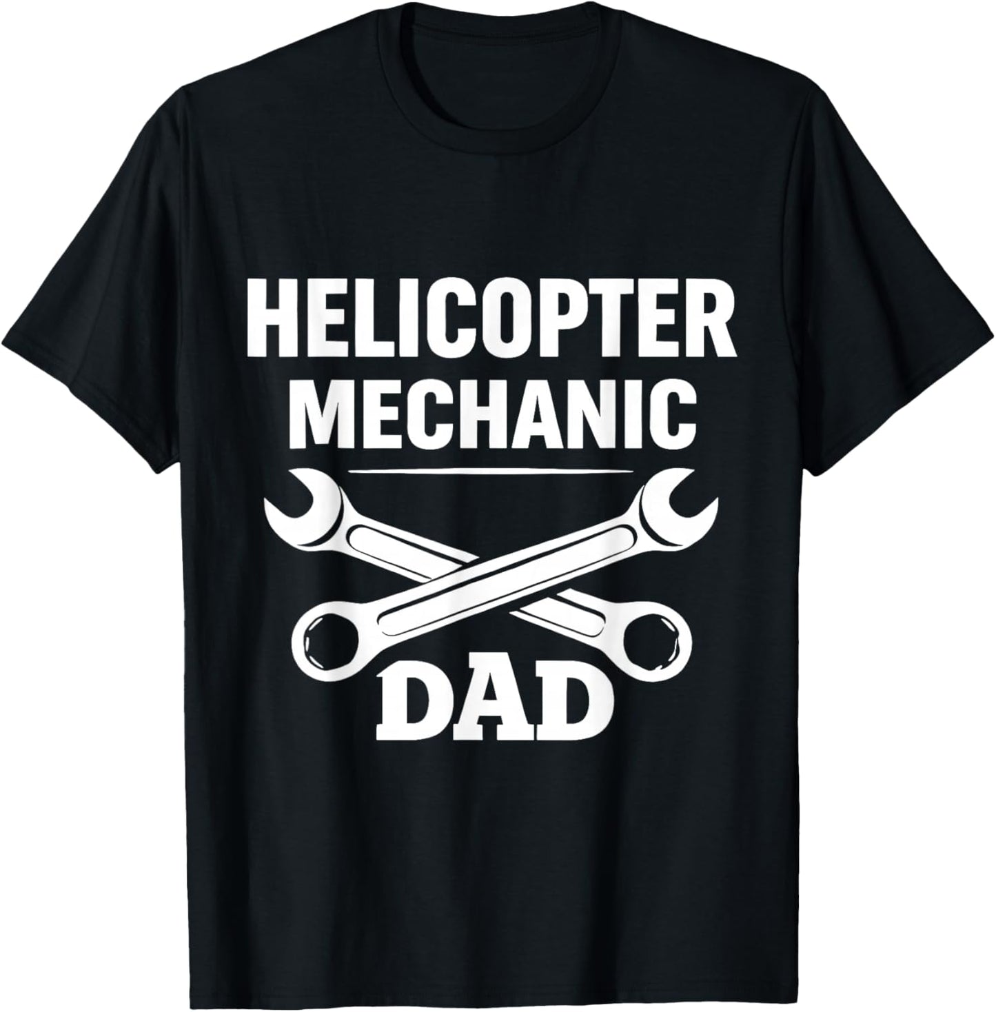 Helicopter Mechanic Dad Aviation Father Day T-Shirt - T-Shirt | Black
