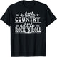 A Little Country A Little Rock N Roll Western Shirt T-Shirt - T-Shirt | Black