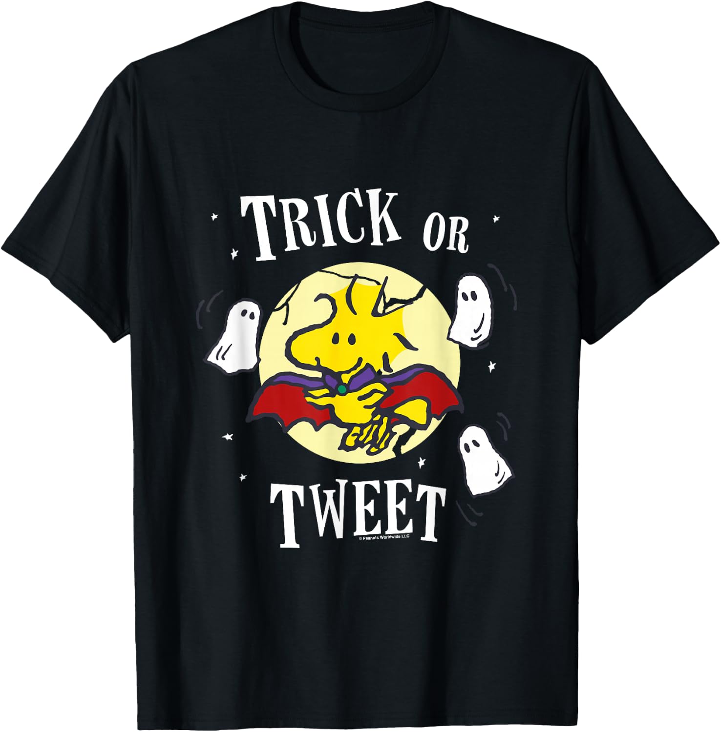 Peanuts Halloween Trick Or Tweet Woodstock T-Shirt - T-Shirt | Black