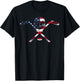 USA American Flag Ice Hockey Goalie Mask Stick Patriotic T-Shirt - T-Shirt | Black