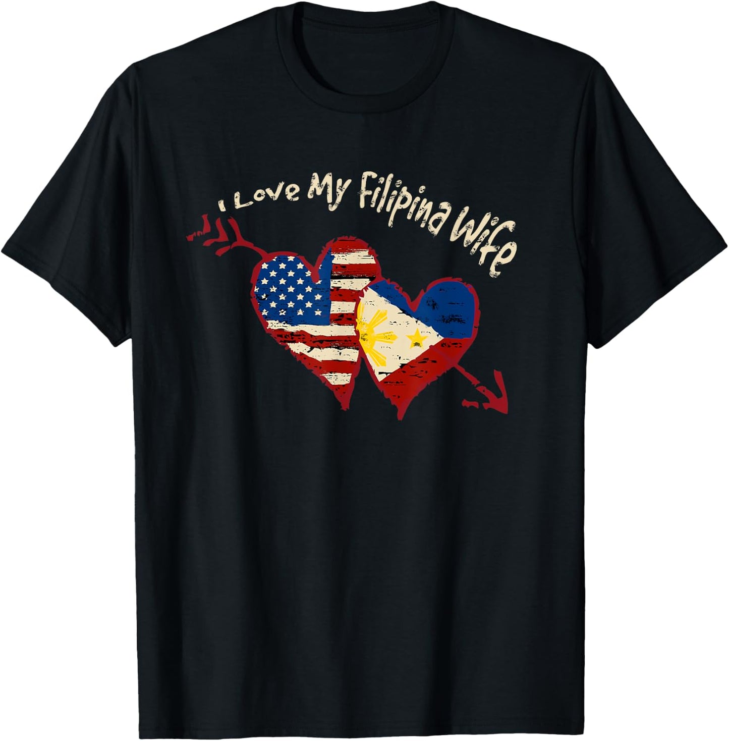 I Love my Filipina Wife Cute Pinay Philippines Pride T-Shirt - T-Shirt | Black