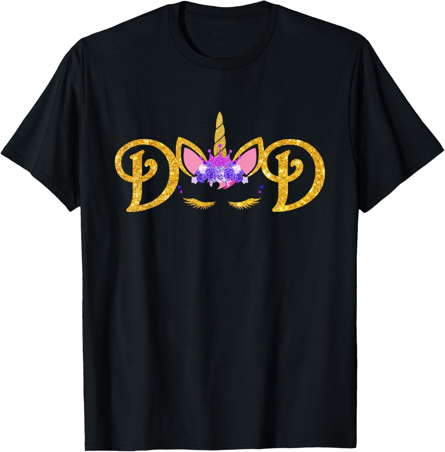 Unicorn Dad Dadacorn Shirt Daddy of the Unicorn Girl T-Shirt - T-Shirt | Black