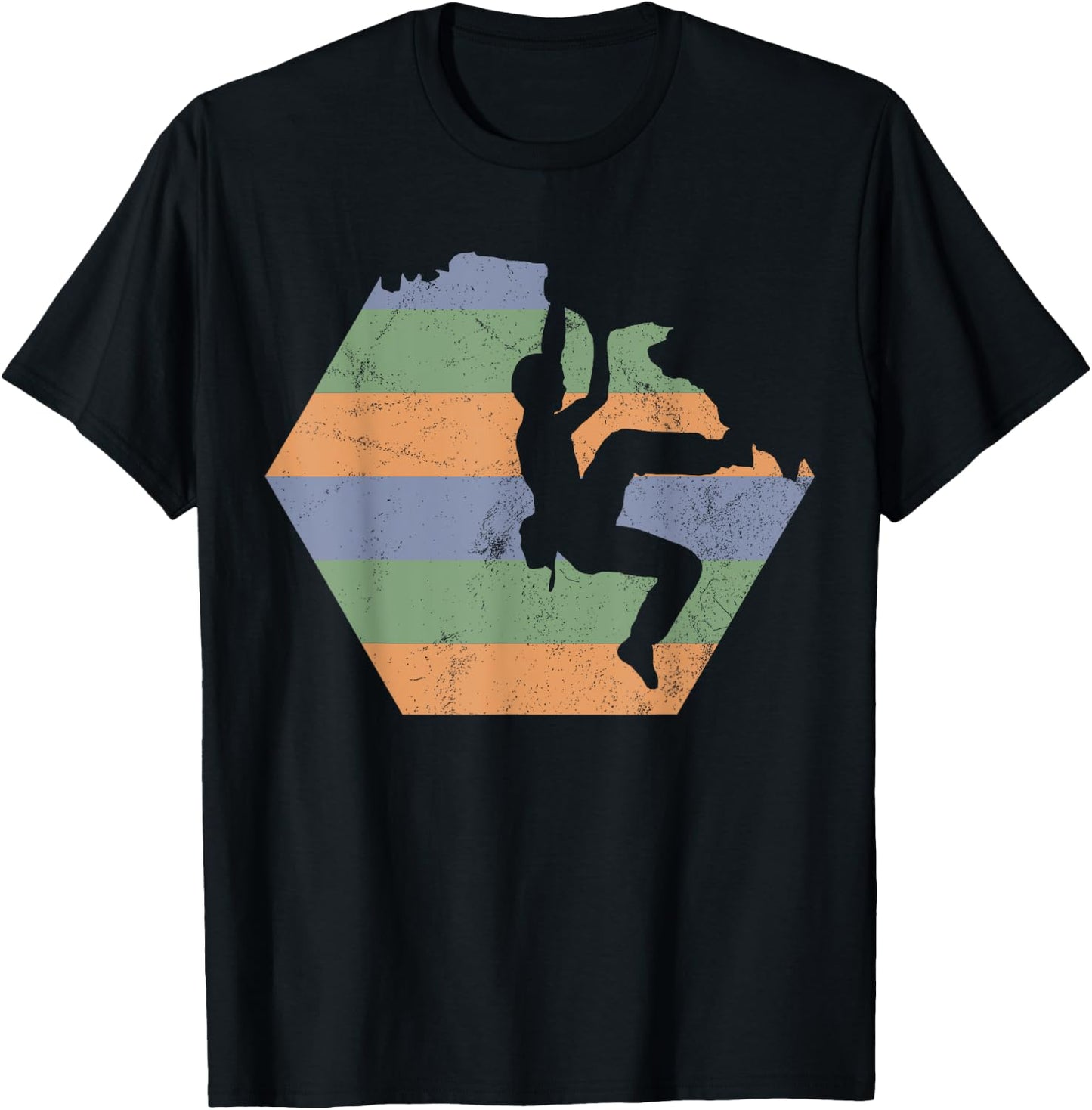 Bouldering Climbing Climber Retro T-Shirt - T-Shirt | Black