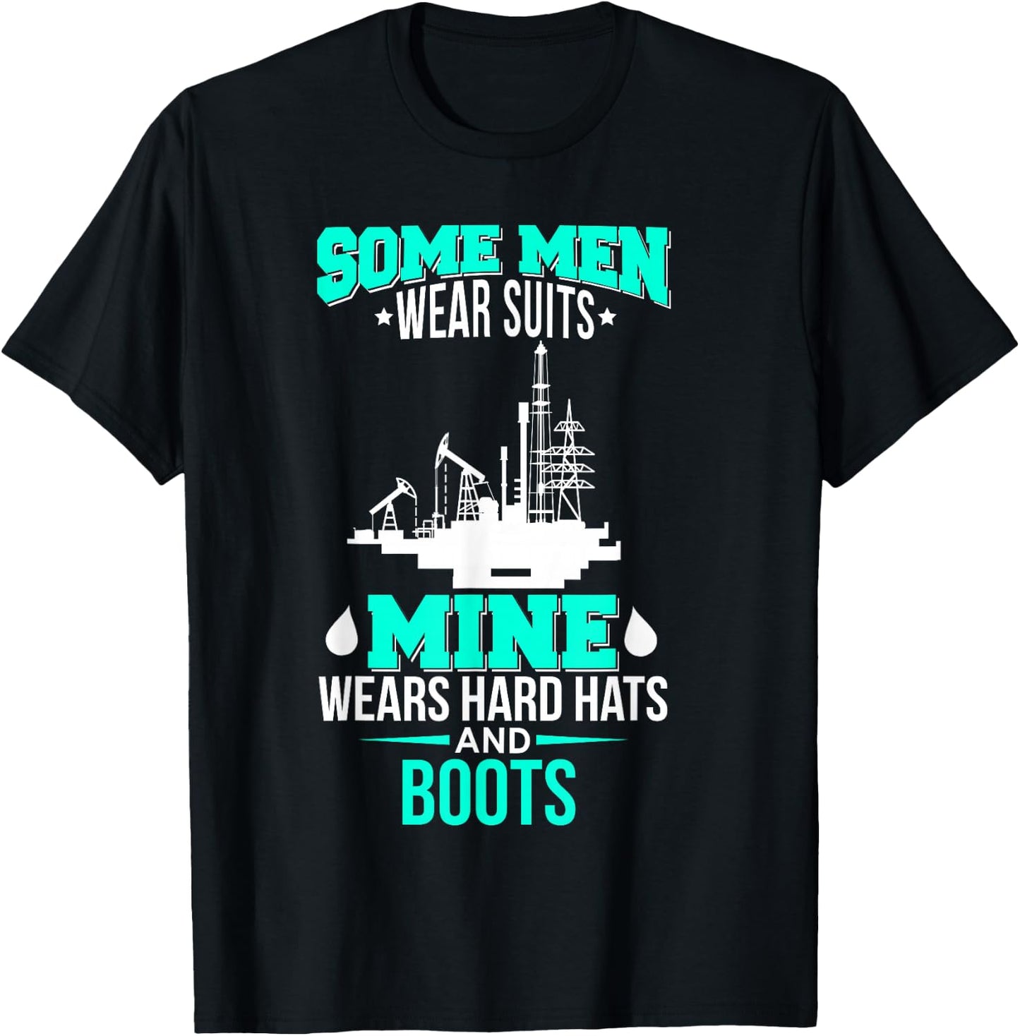 Oil Field Driller Wife, Husband Hard Hats & Boots T-Shirt - T-Shirt | Black