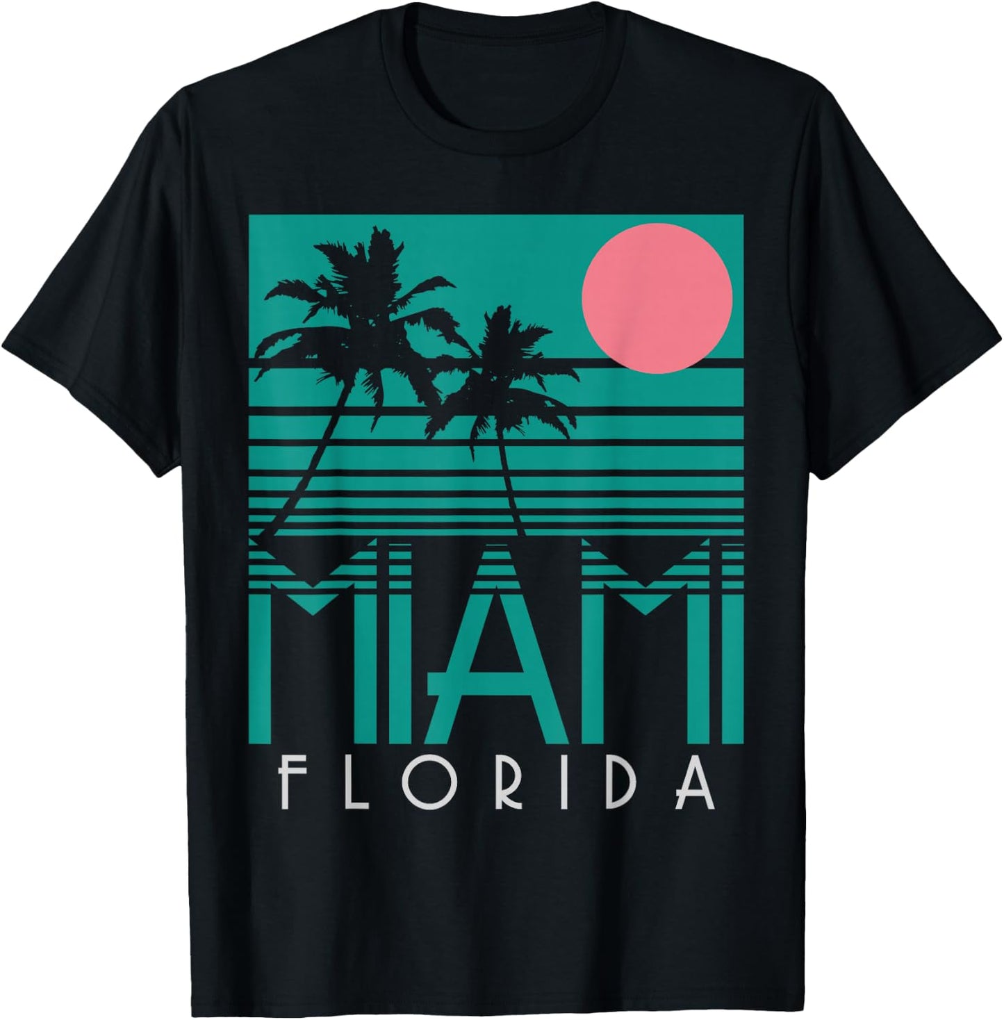 Miami Shirt Vintage Florida America USA Souvenir Surfer T-Shirt - T-Shirt | Black