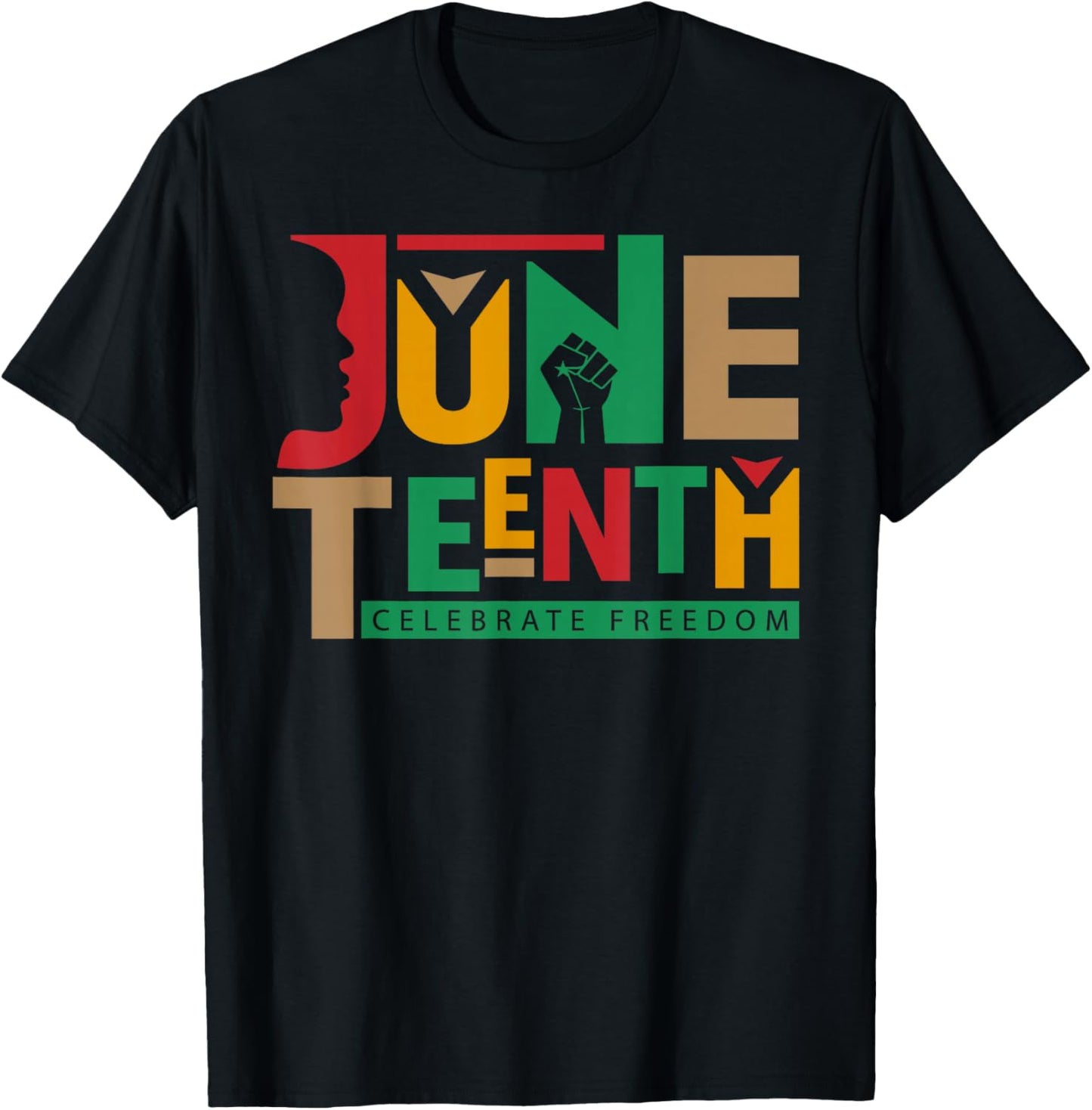 Celebrate Freedoom Juneteenth 1865 African Celebration T-Shirt - T-Shirt | Black