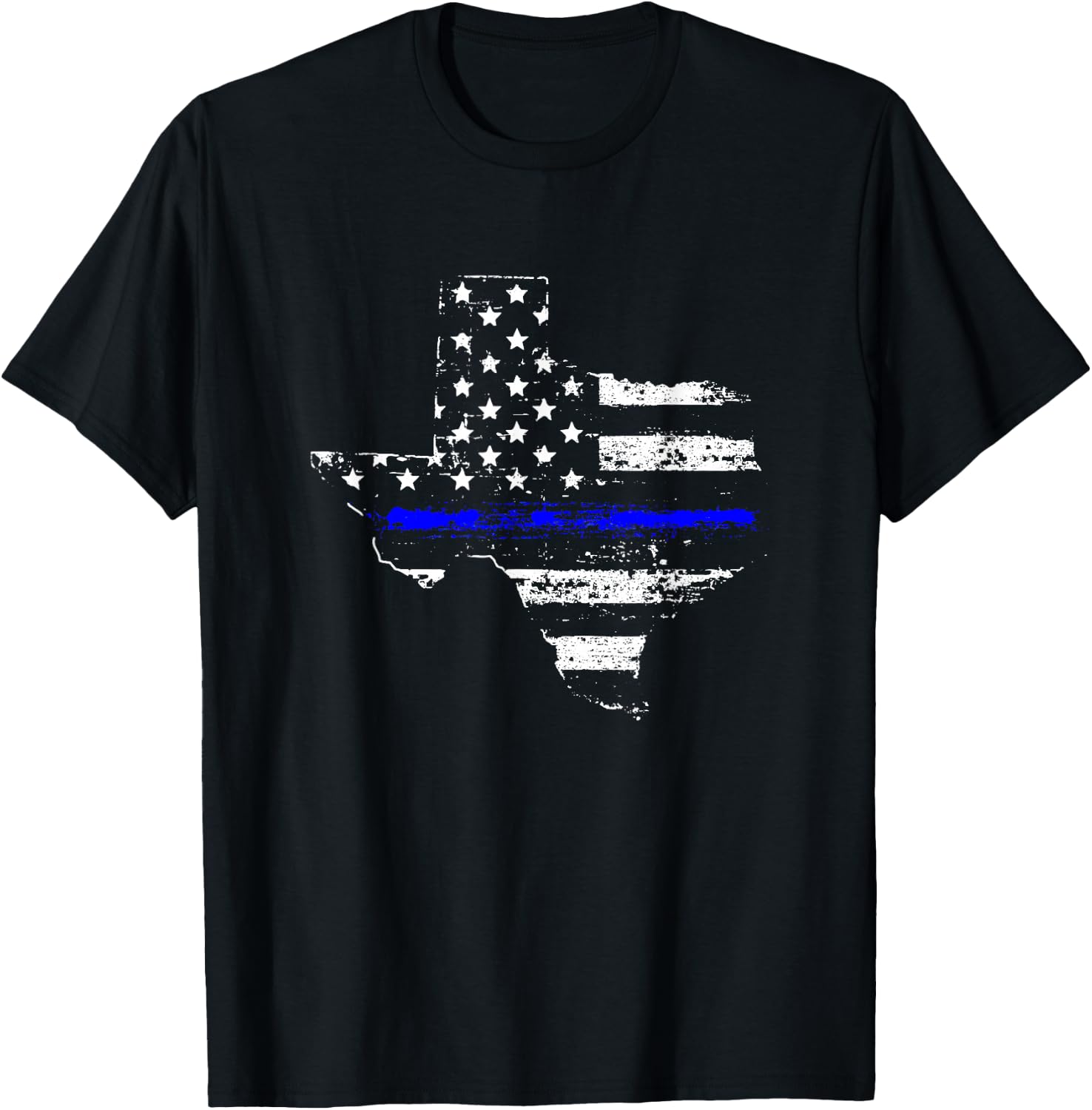Texas Back the Blue Support Thin Blue Line T-Shirt - T-Shirt | Black