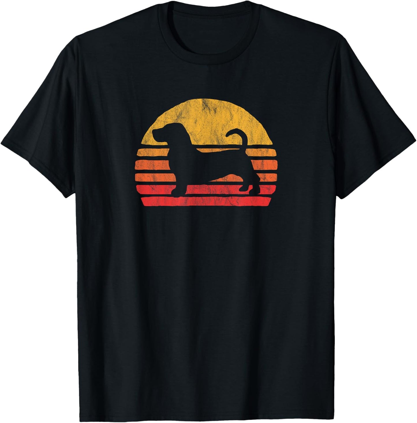Retro Bassett Hound Sun - Vintage Dog Breed Design Women Kids T-Shirt - T-Shirt | Black