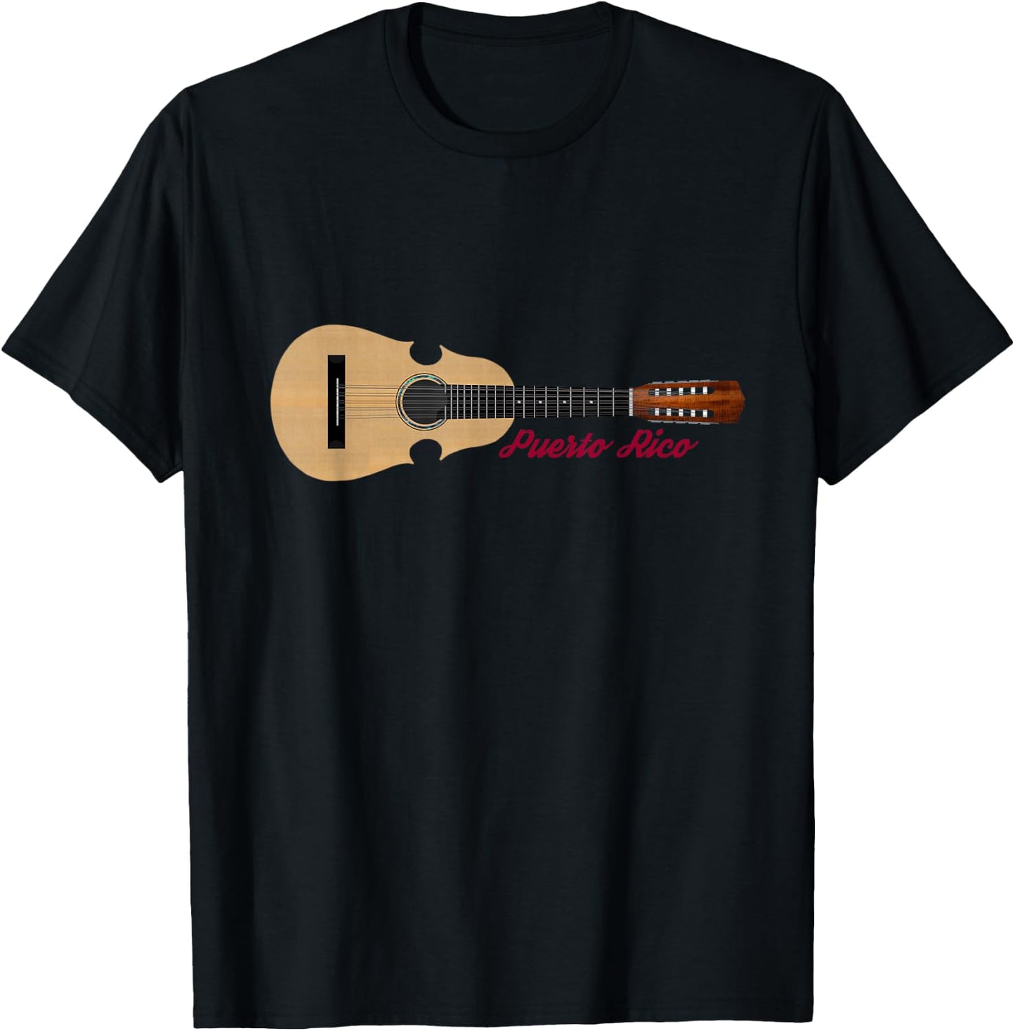 Cuatro Puertorriqueno with Puerto Rico by 4Jibaro T-Shirt - T-Shirt | Black