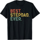 Best Step-Dad Ever Funny Retro Vintage StepDad T-Shirt - T-Shirt | Black