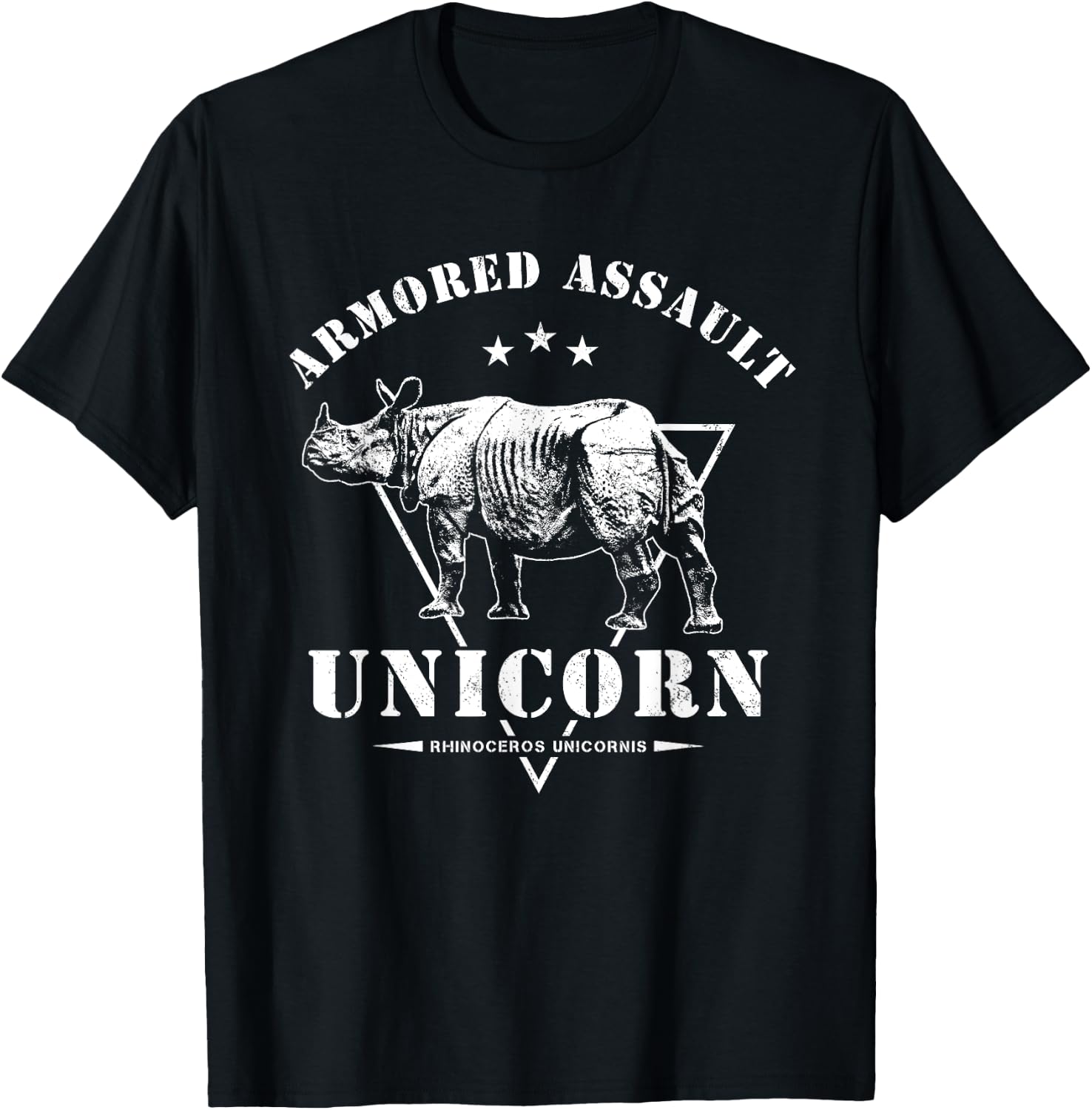 Armored Assault Unicorn Funny Rhino T-Shirt - T-Shirt | Black