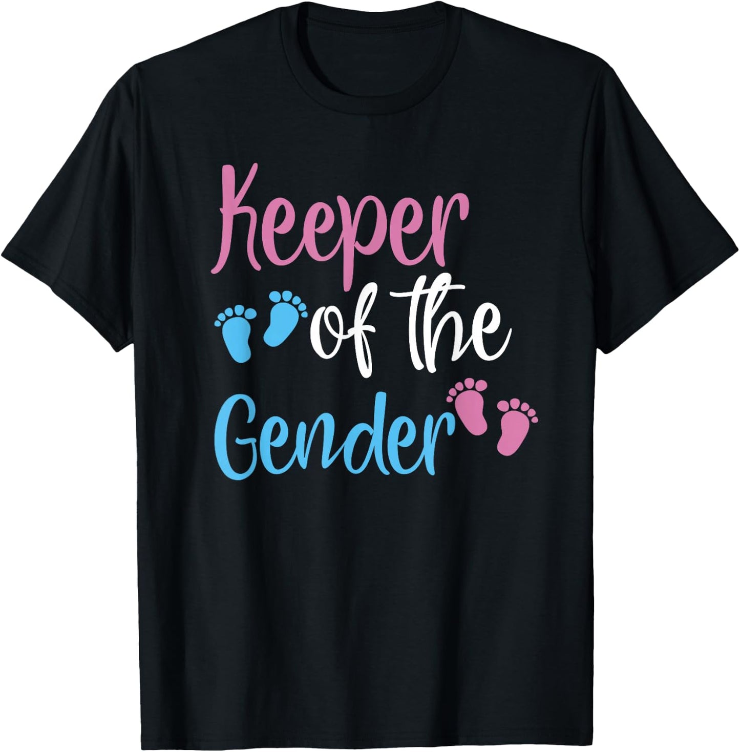 Keeper Of Gender Reveal Party Baby Announcement T-Shirt - T-Shirt | Black