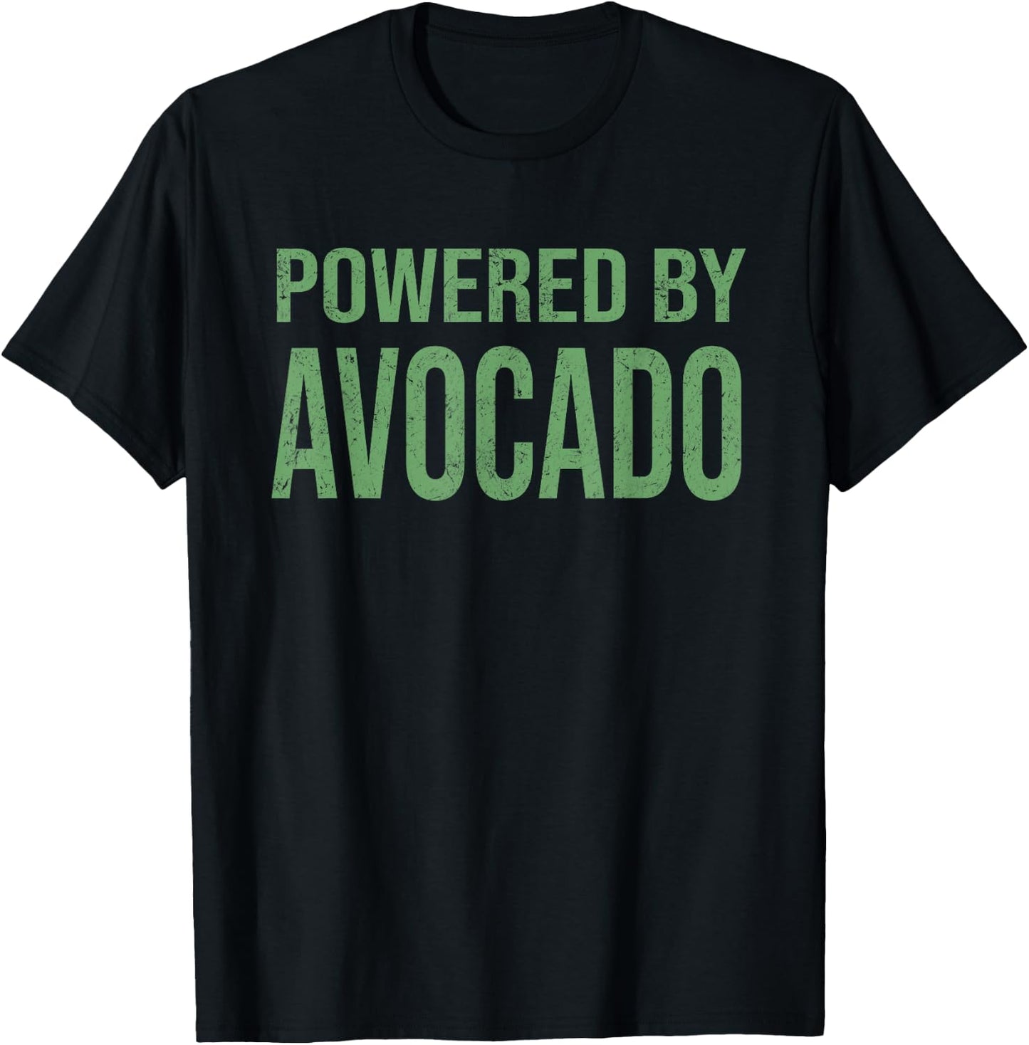 Powered By Avocado Cool Fitness Gym Gift T-Shirt - T-Shirt | Black