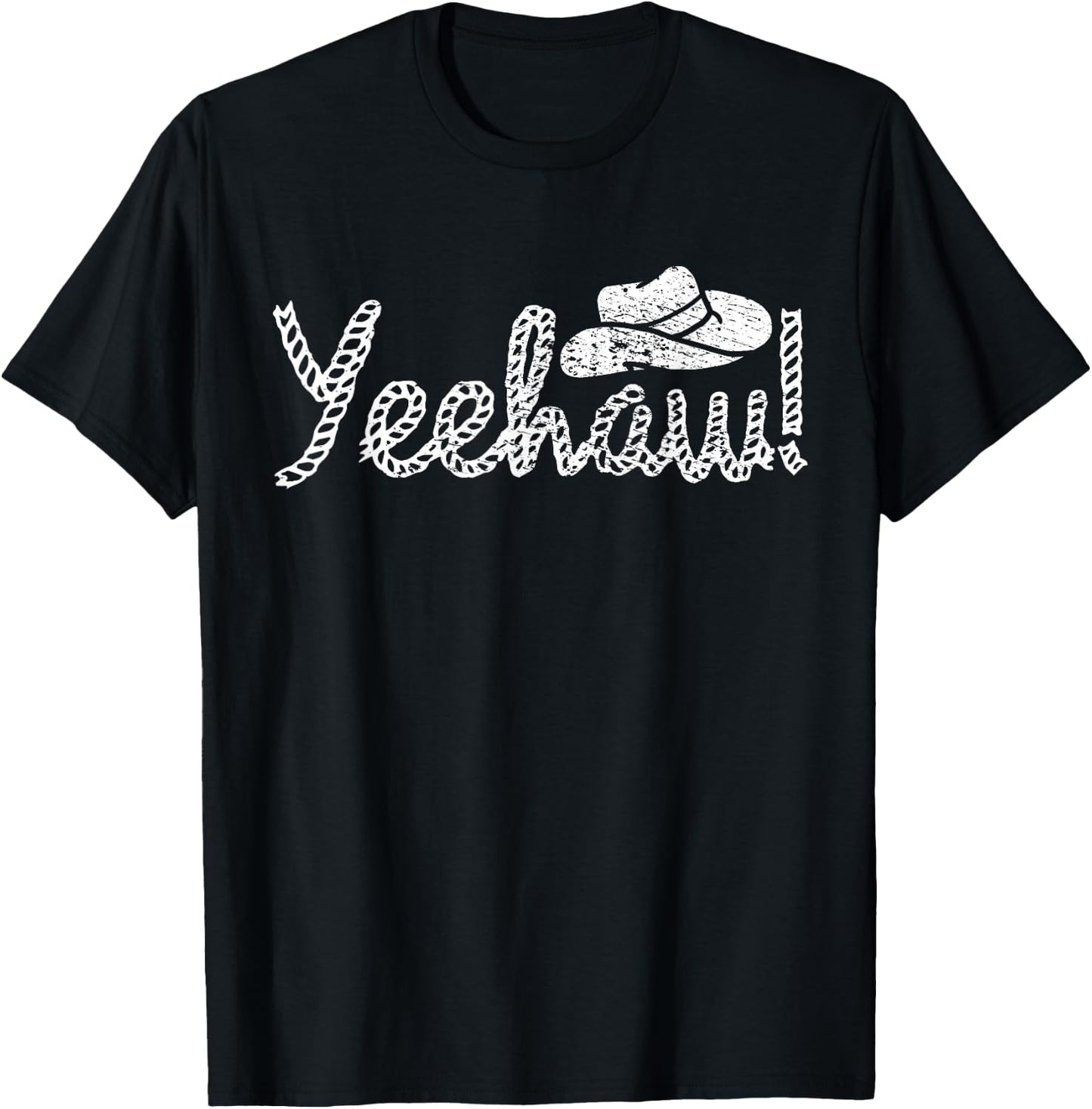 Vintage Yeehaw Cowboy Western Country T-Shirt - T-Shirt | Black