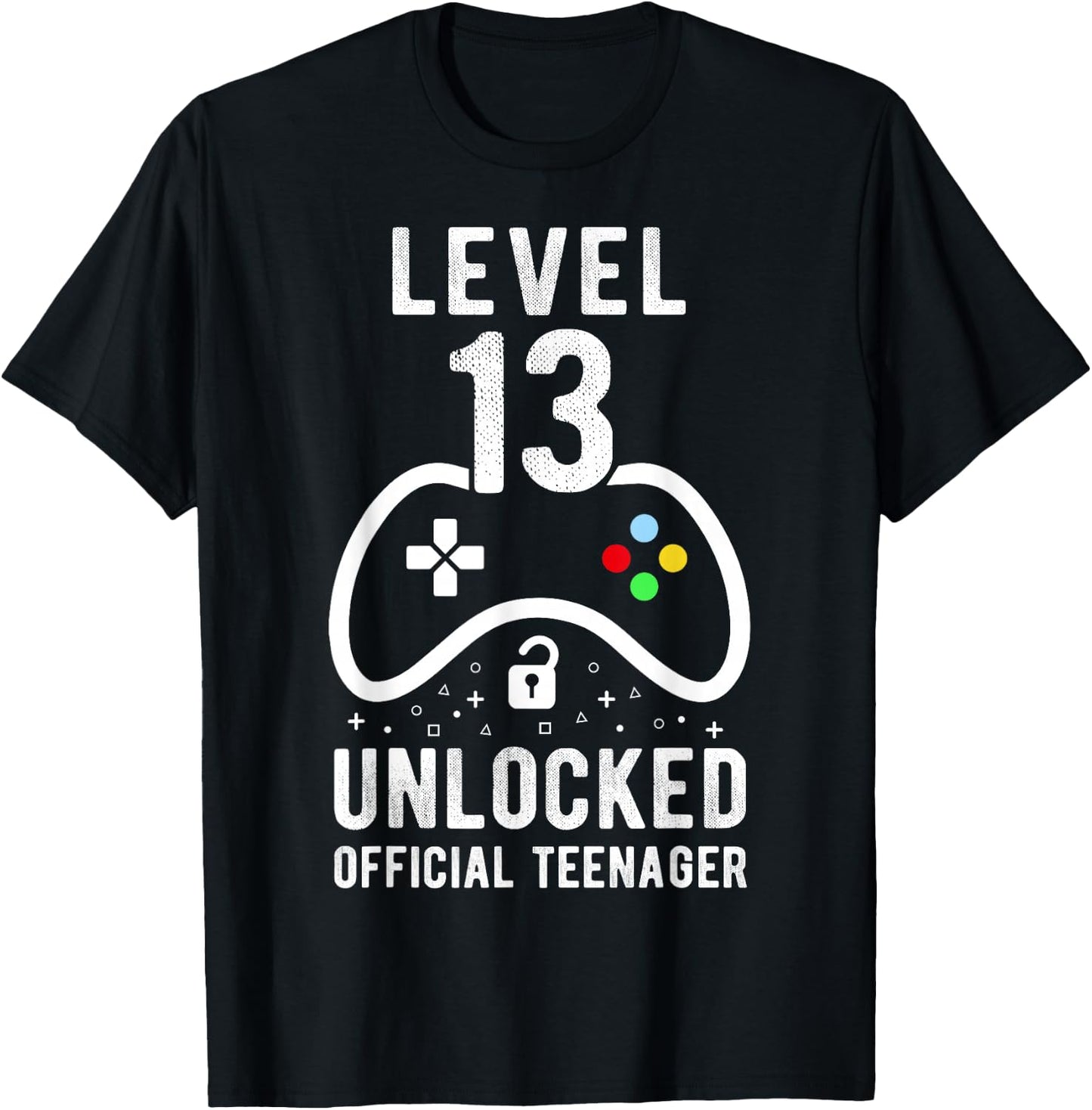 Official Teenager 13th Birthday Level 13 Unlocked T-Shirt - T-Shirt | Black
