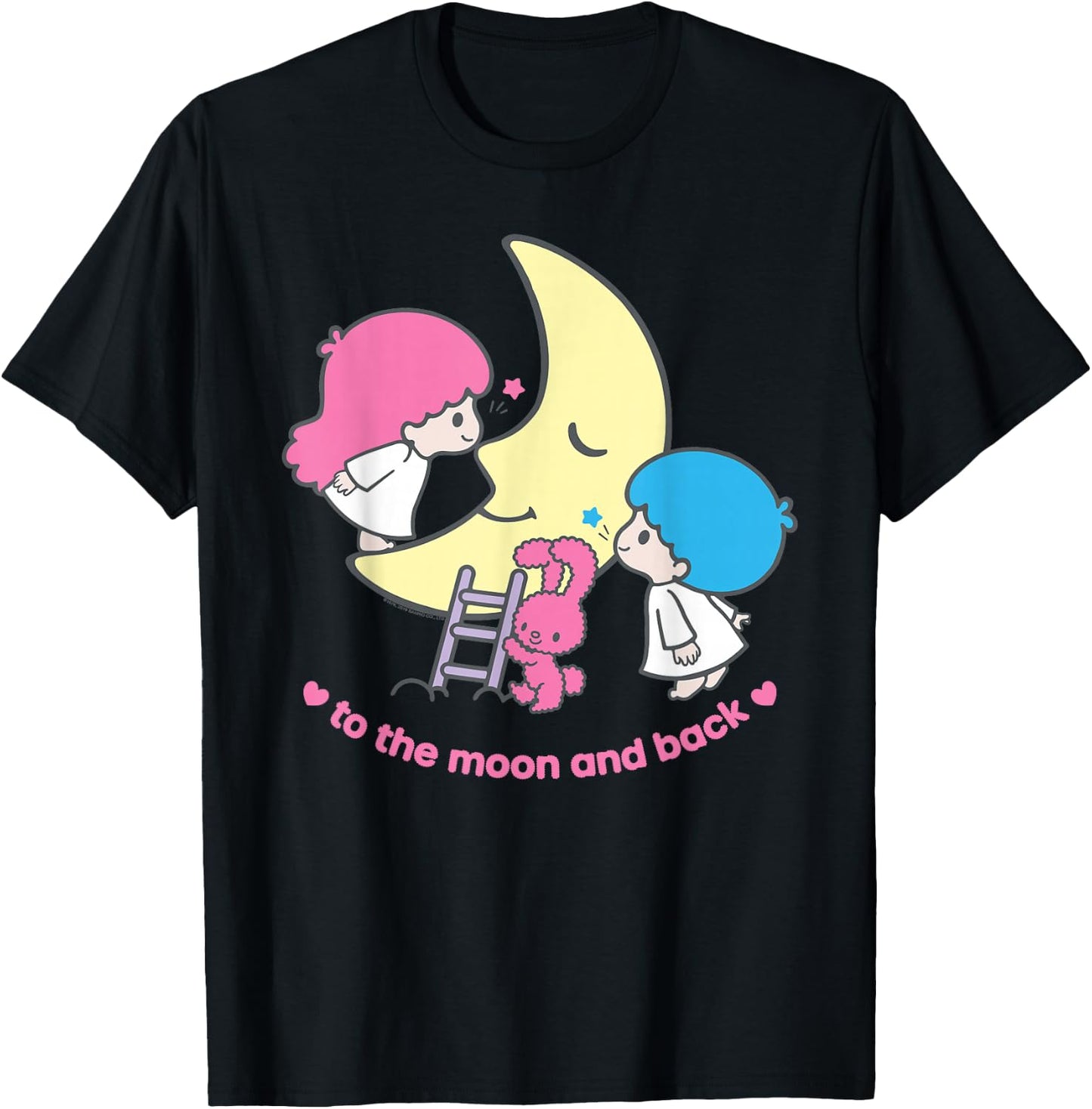 Little Twin Stars Love You to the Moon and Back Shirt T-Shirt - T-Shirt | Black