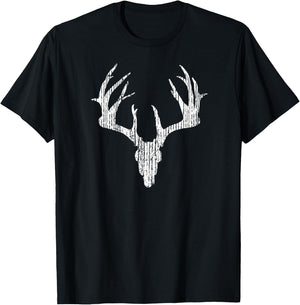 Whitetail Deer Buck Skull B&C Trophy Antlers T-Shirt - T-Shirt | Black