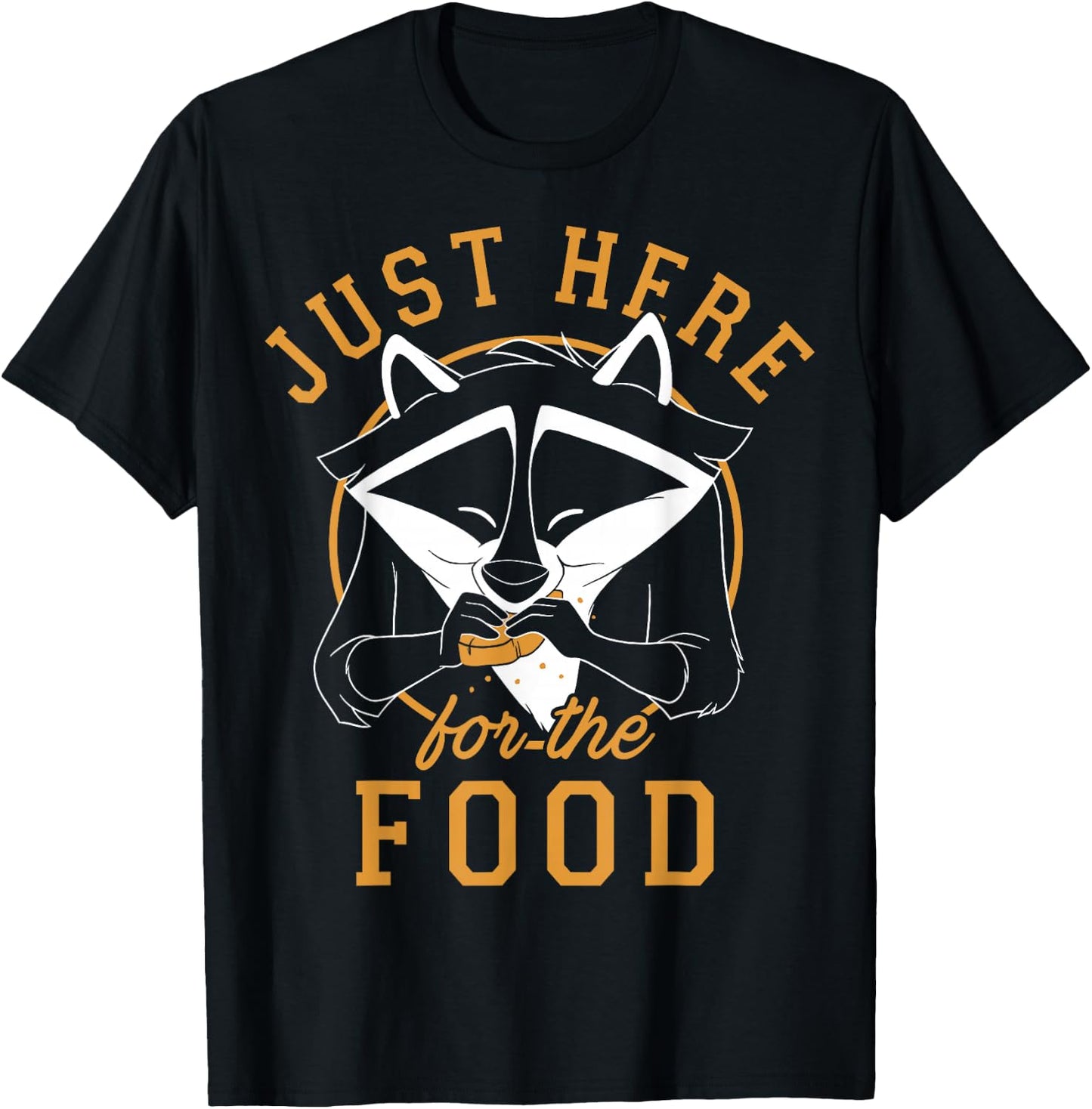 Disney Pocahontas Meeko Just Here for The Food Portrait Small T-Shirt - T-Shirt | Black