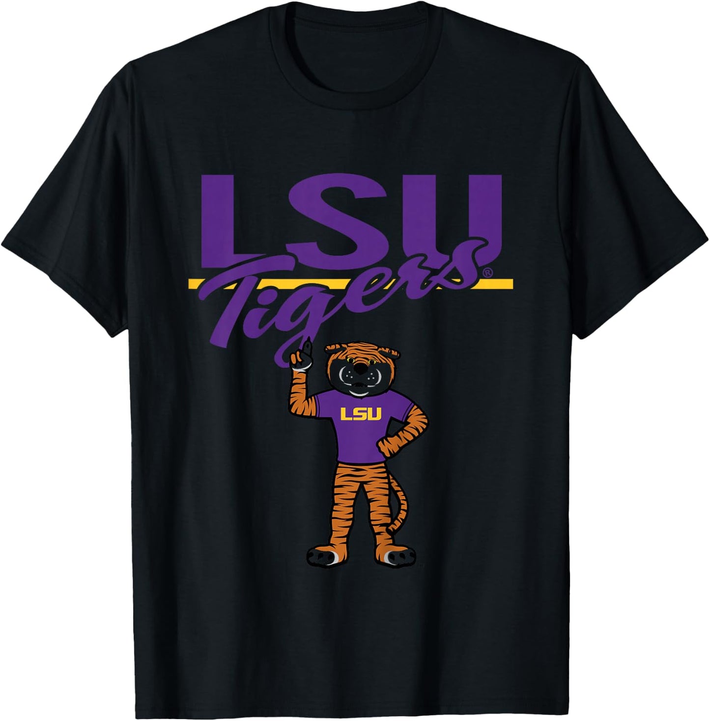 Kids LSU Tigers Kid's Mascot White Officially Licensed T-Shirt - T-Shirt | Black