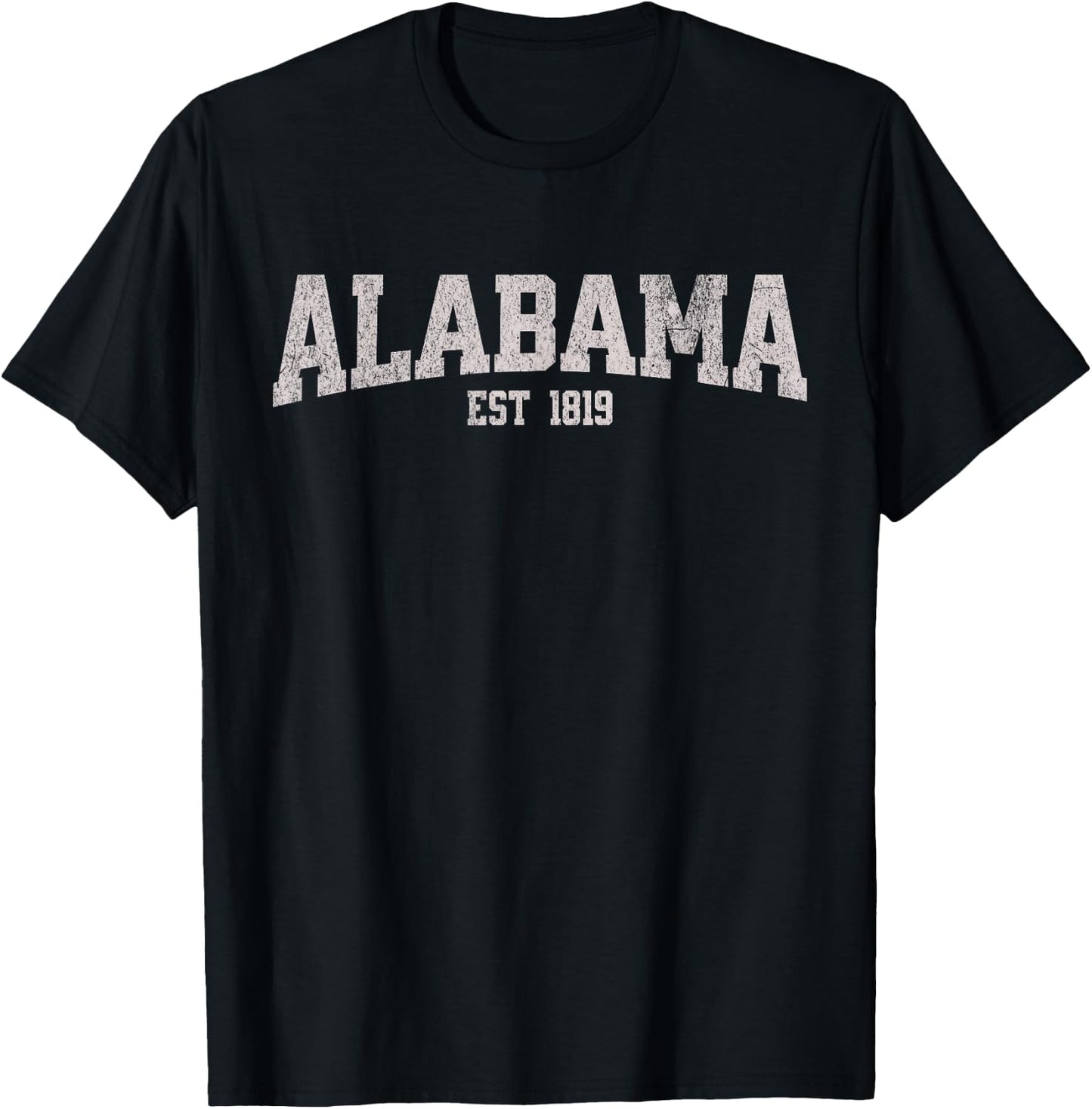 Classic Alabama Print Retro Varsity Vintage Alabama T-Shirt - T-Shirt | Black