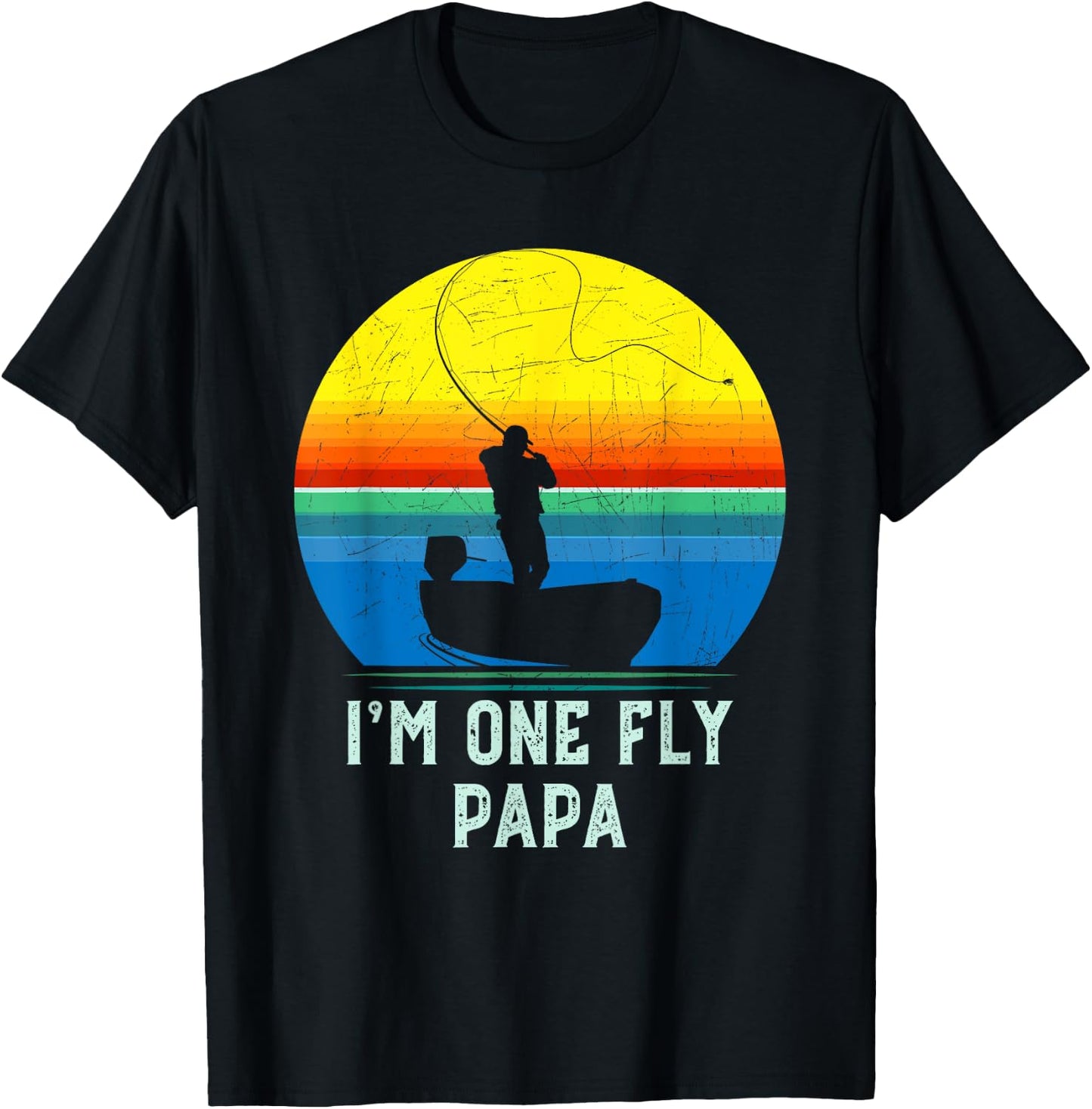 Fly Fishing Gift Dad-Papa-Father- Fly Fishing T-Shirt - T-Shirt | Black