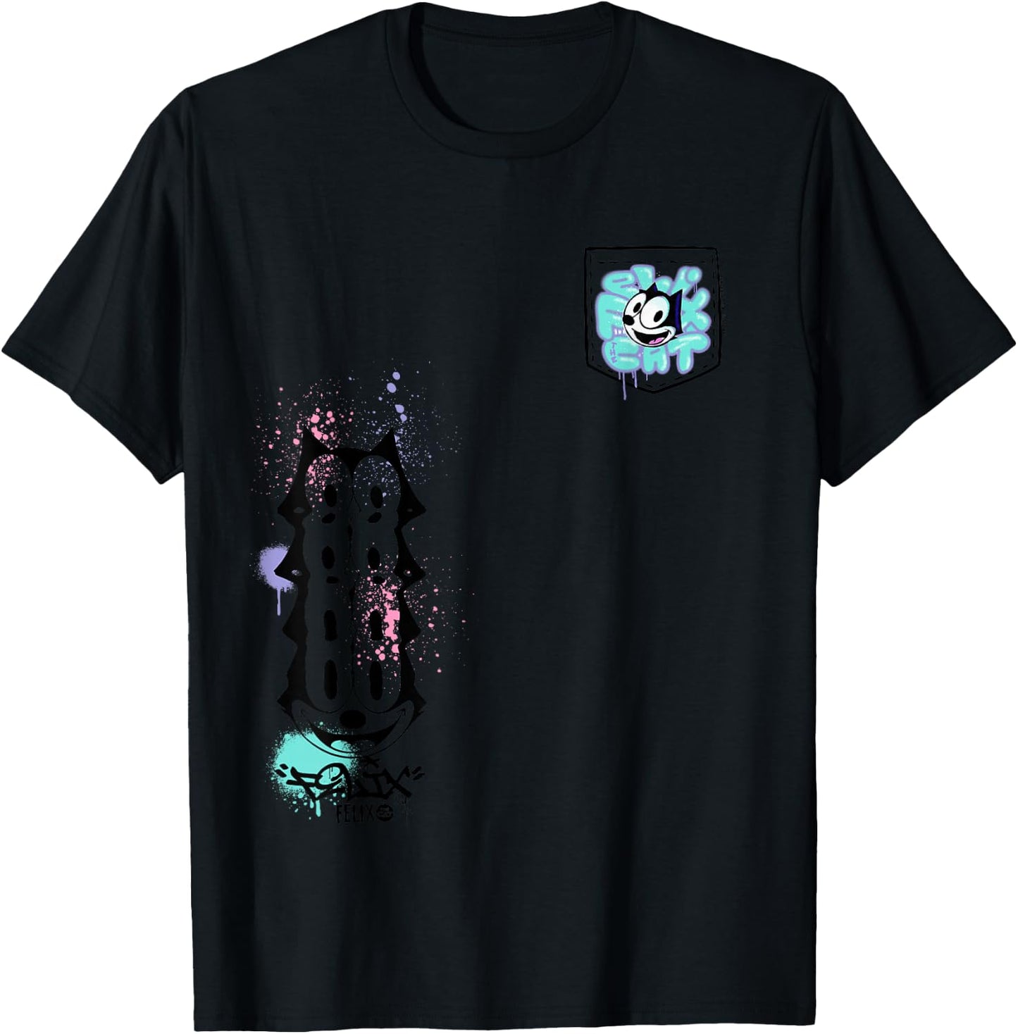 Felix The Cat Graffiti Pocket T-Shirt - T-Shirt | Black
