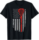 Vintage American Flag Lacrosse Youth Apparel, Boys Men USA T-Shirt - T-Shirt | Black
