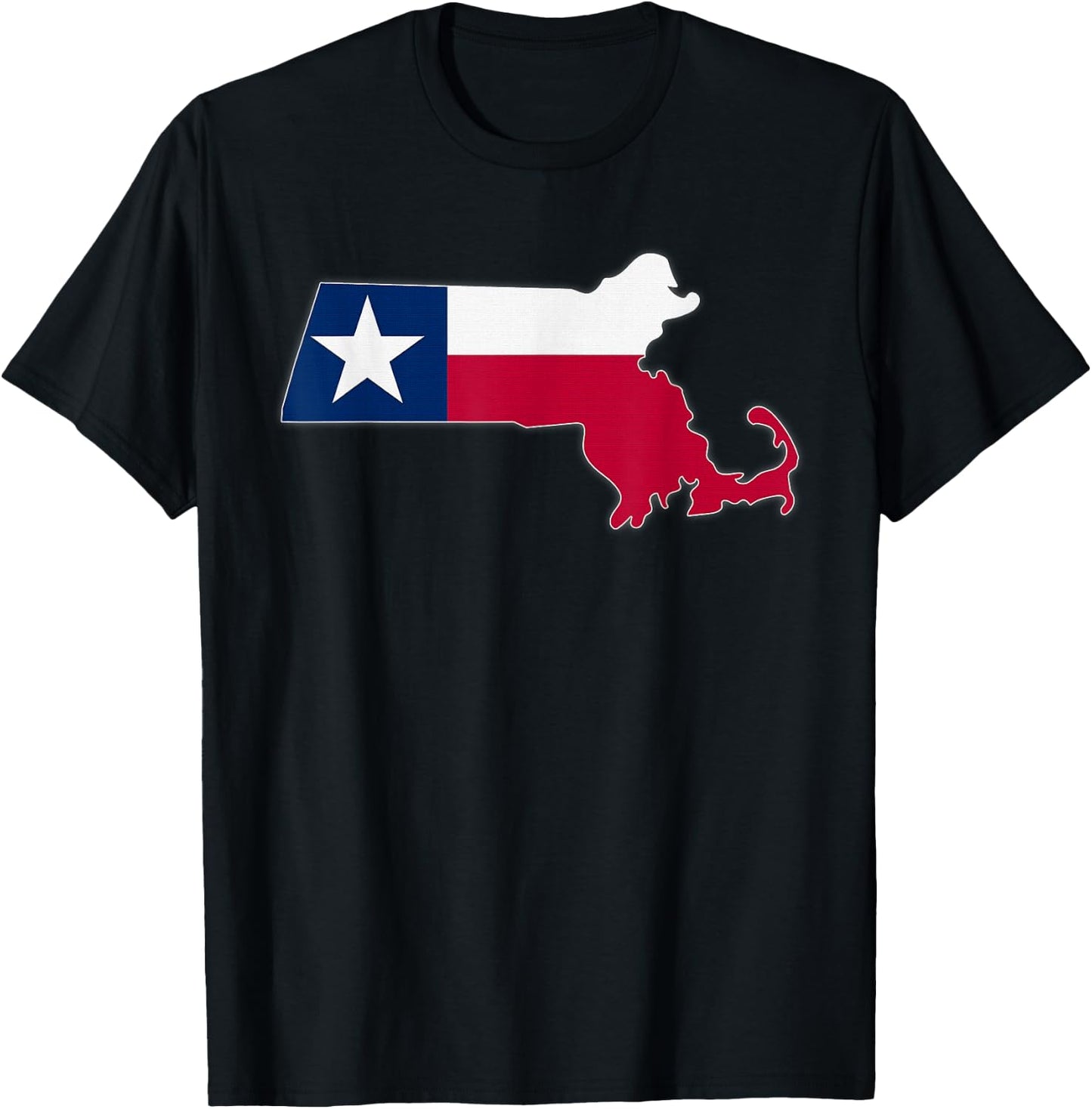 MASSACHUSETTS STATE MAP TEXAS TX Flag Roots Men Women Gift T-Shirt - T-Shirt | Black