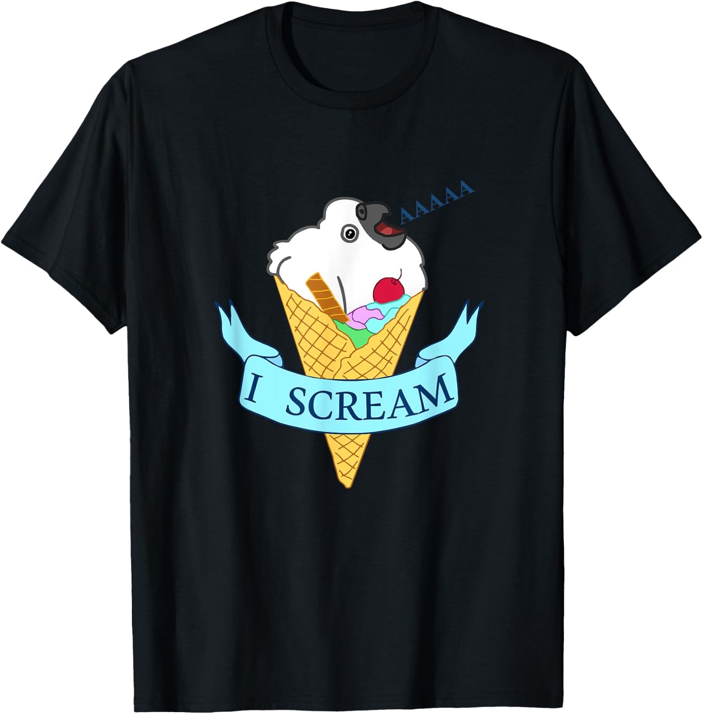 I scream Ice cream Cute Baby Parrot Funny Bird Pet Cockatoo T-Shirt - T-Shirt | Black