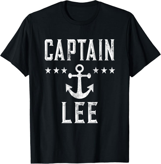 Vintage Captain Lee Family Cruise Lake Boat T-Shirt - T-Shirt | Black