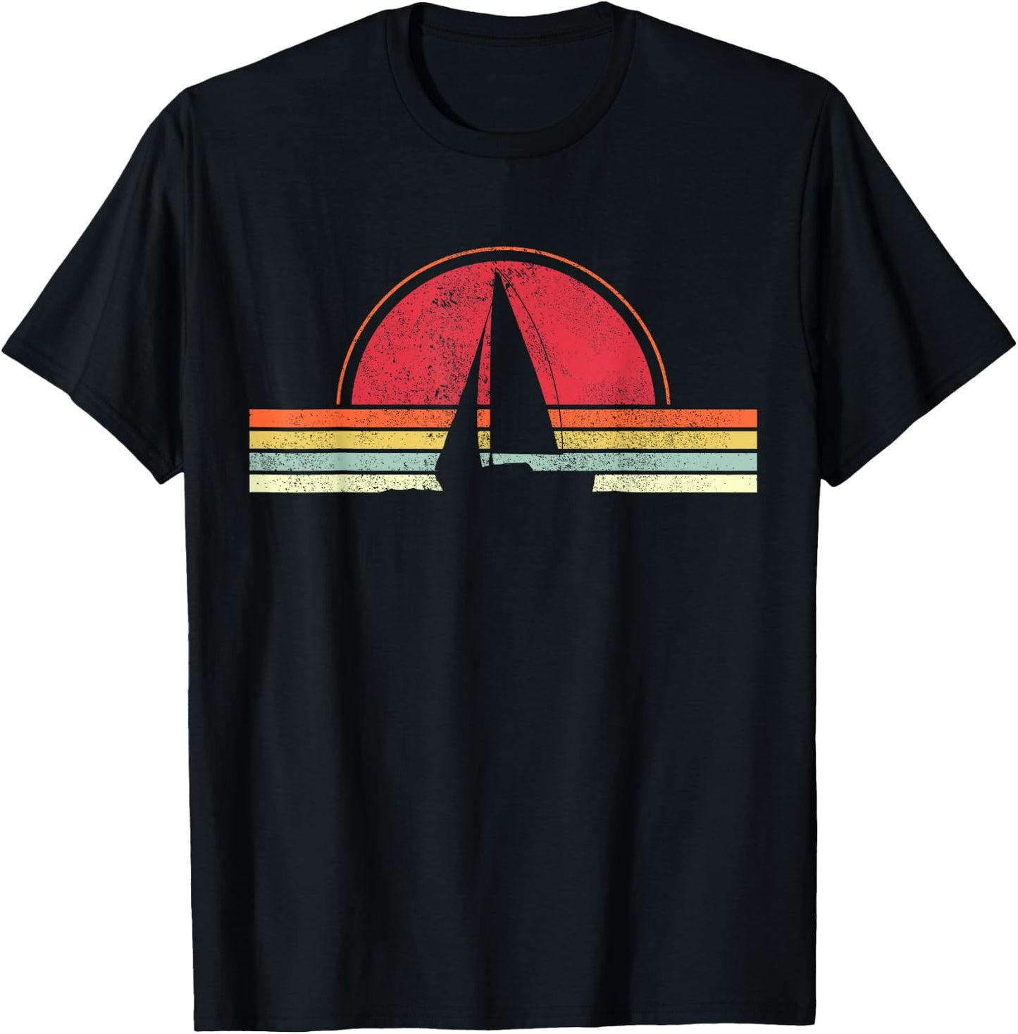 Vintage Sailing Shirt Retro Sailing Boat Sailing Gift T-Shirt - T-Shirt | Black