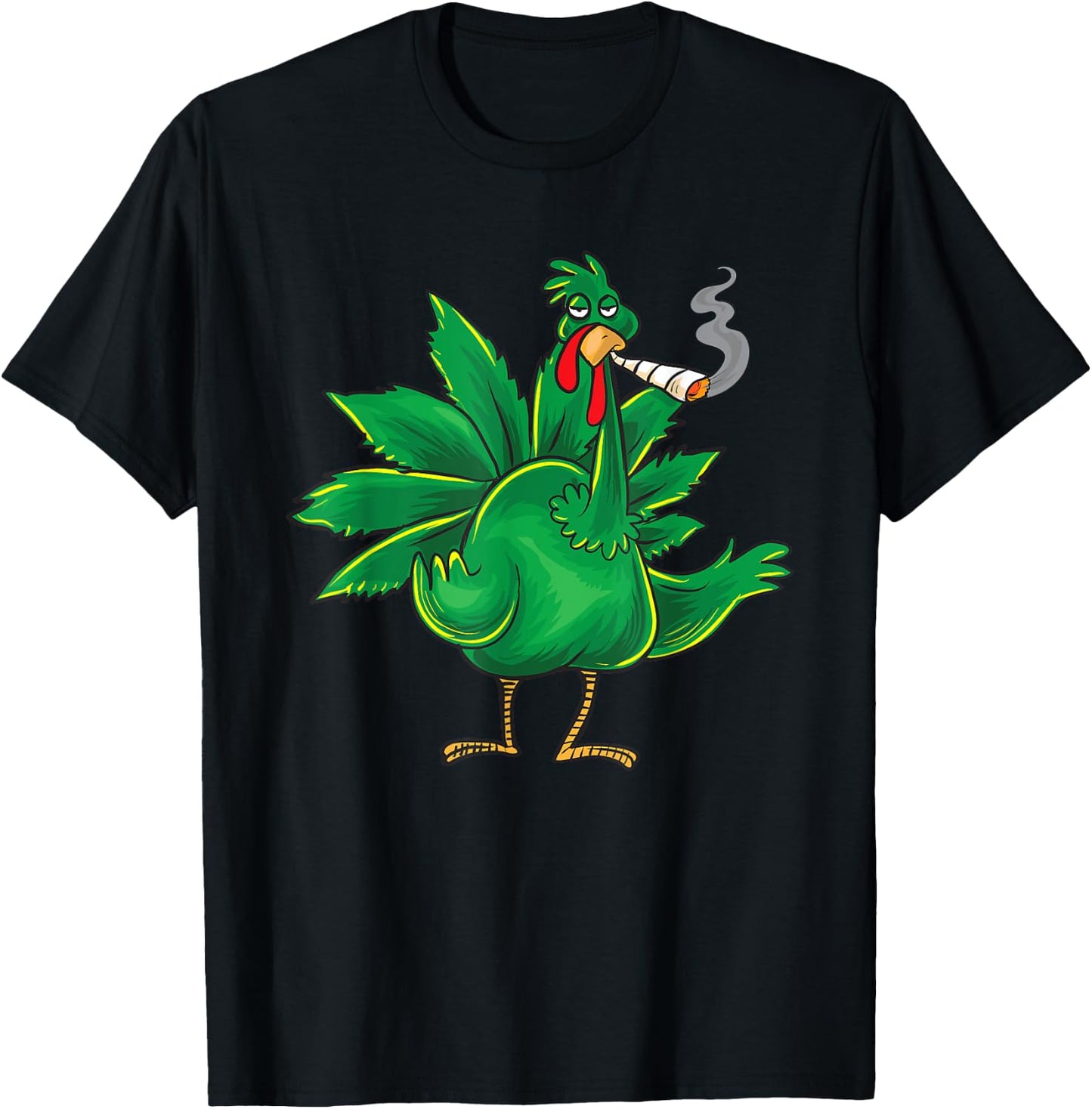 Thanksgiving Turkey Weed - pot smoker t blunt T-Shirt - T-Shirt | Black
